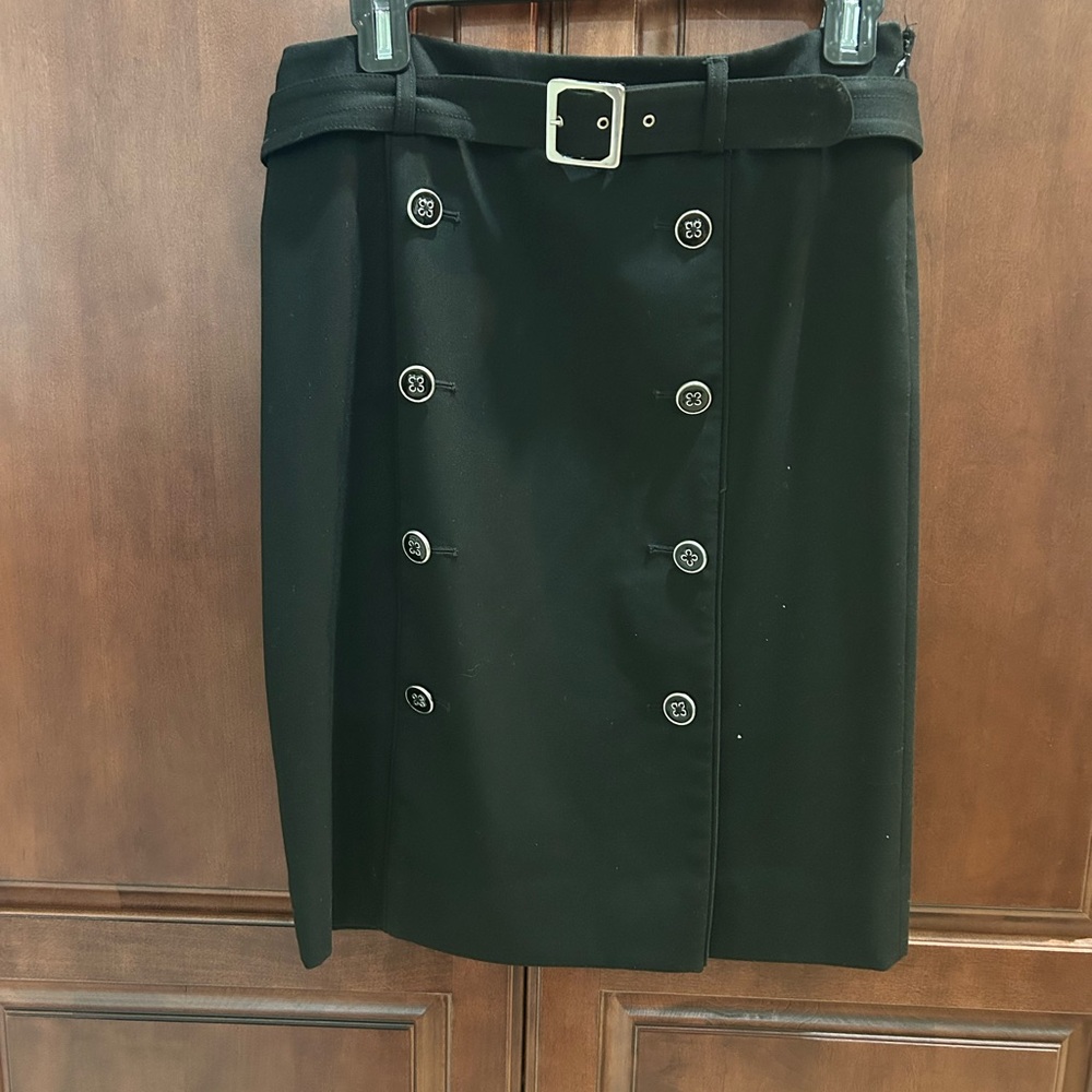 Elegant Black Double-Breasted Skirt